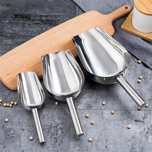 Stainless Steel Ice Scoop Metal Food Scoop Small Size Popcorn Coffee Beans Tools