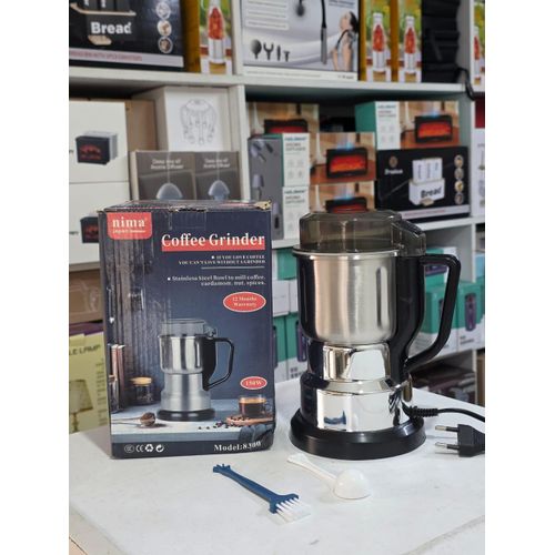 Stainless Electric Coffee Grinder for Beans, Nuts, Spices, and Cereals, Semi-Automatic L…