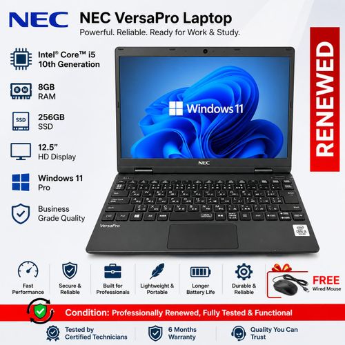 Nec N ec Refurbished Laptop, 10th Generation Core i5, 12.5-inch  Windows 11 pro, MS Offi…