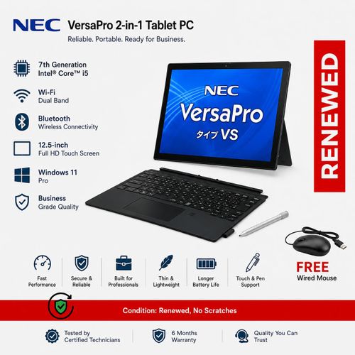 Nec Refurbished N ec VersaPro 2-in-1 Tablet PC 7th Generation Core i5 Wi-fi Bluetooth 12…