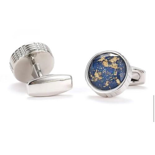 Dy Round silver cufflinks