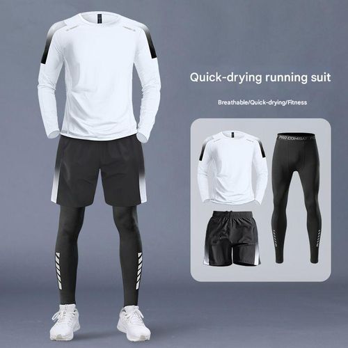3pcs men's fitness outfit set, sportswear set, suitable for basketball, soccer, running,…