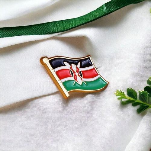 Fluttering Kenya Flag Lapel Pin Badge