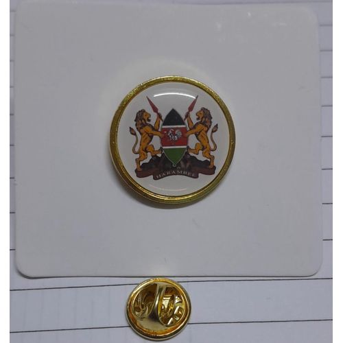 Circular coat of Arms of Kenya lapel pin