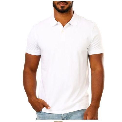 Heavy-duty Plain Cotton Polo T-shirt- White