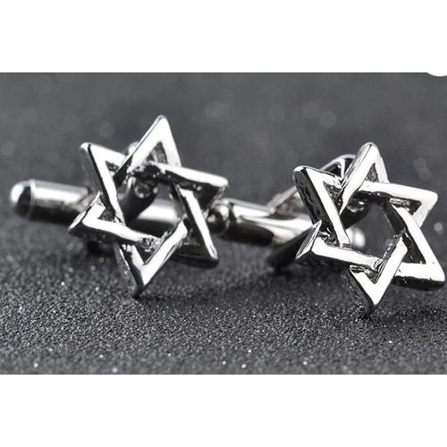 Dy Silver plated star cufflinks
