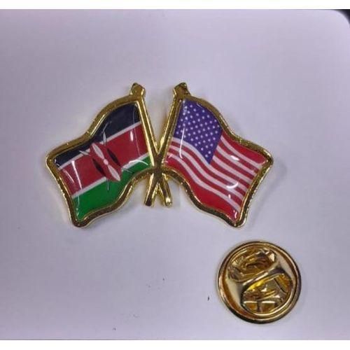 Kenya and the USA Crossed Flags Lapel Pin