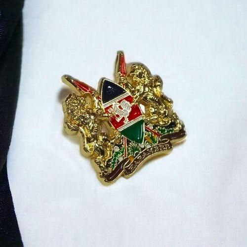 Kenya Coat of Arms Lapel Pin with Magnetic Clasp