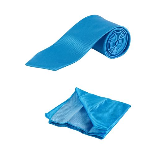 Turquoise Blue Men's Tie With Pocket Square/Pochette/Pocketchief