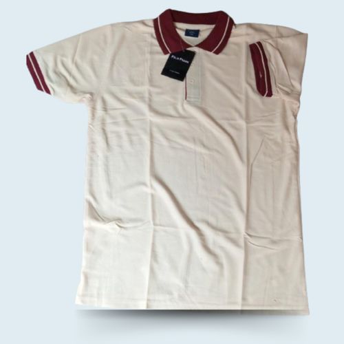 Cream Maroon Polo Shirt