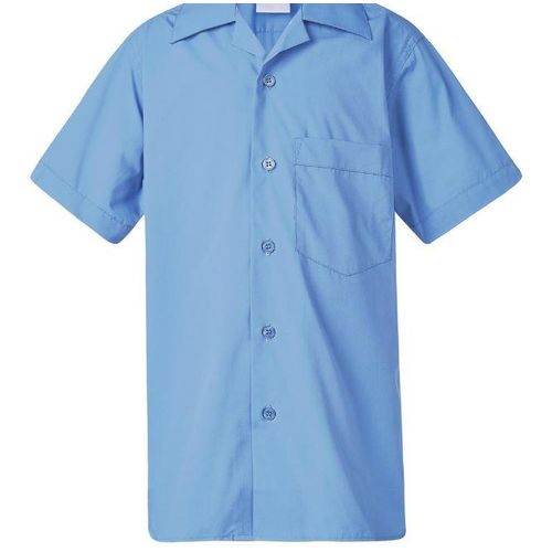 1PC School Button Down cotton shirt-Blue