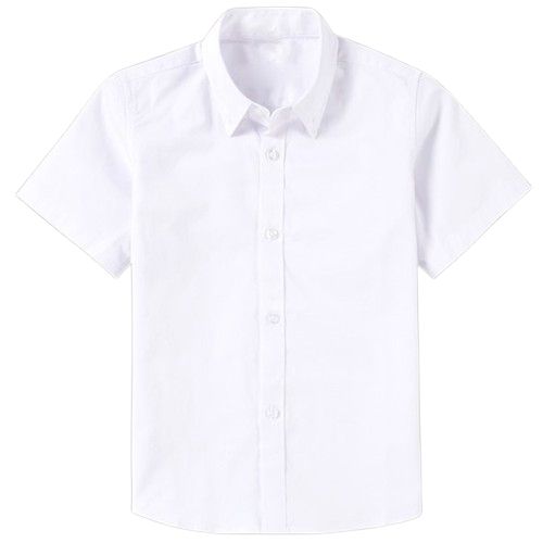 1PC School Button Down cotton shirt-White