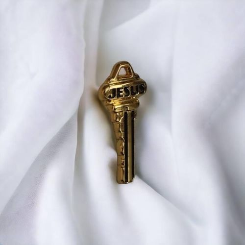 Gk Gold-Plated "Jesus is the Key" Lapel Pin Badge – Faith-Inspired Christian Accessory, …