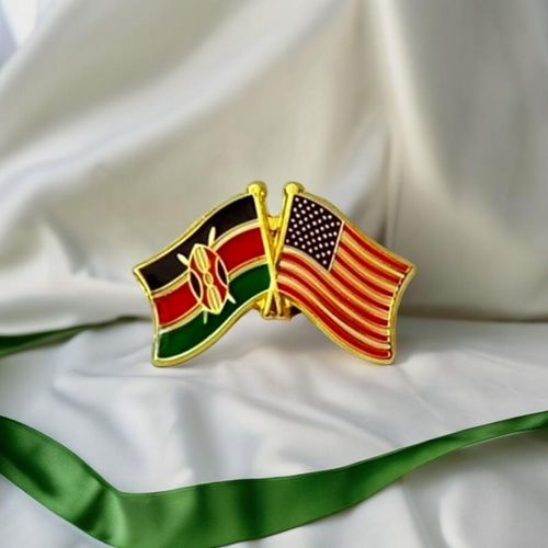 Gk Kenya USA Flags Lapel Pin Badge