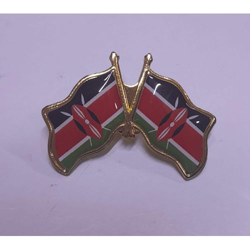 Kenya Double Flags Lapel Pin badge