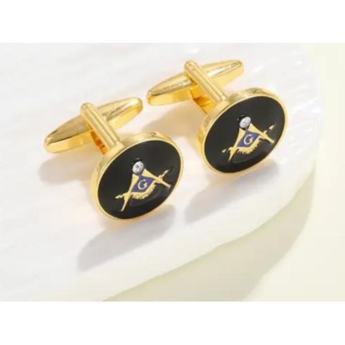 Dy Golden Masonic design cufflinks