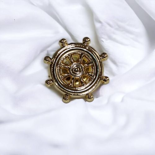 Gk Nautical Ship Wheel Lapel Pin Badge – Gold-Plated Maritime Captain’s Wheel Pin For Sa…
