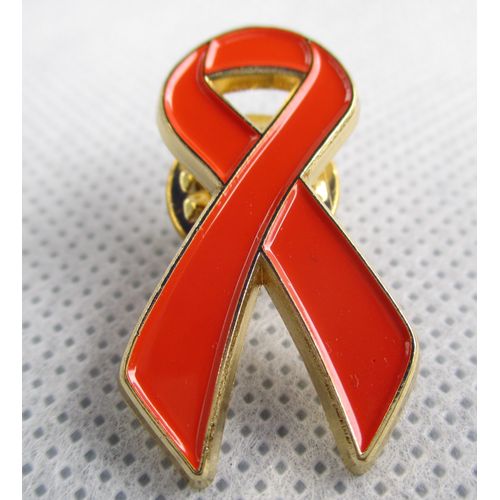 Red Ribbon Awareness Lapel Pin